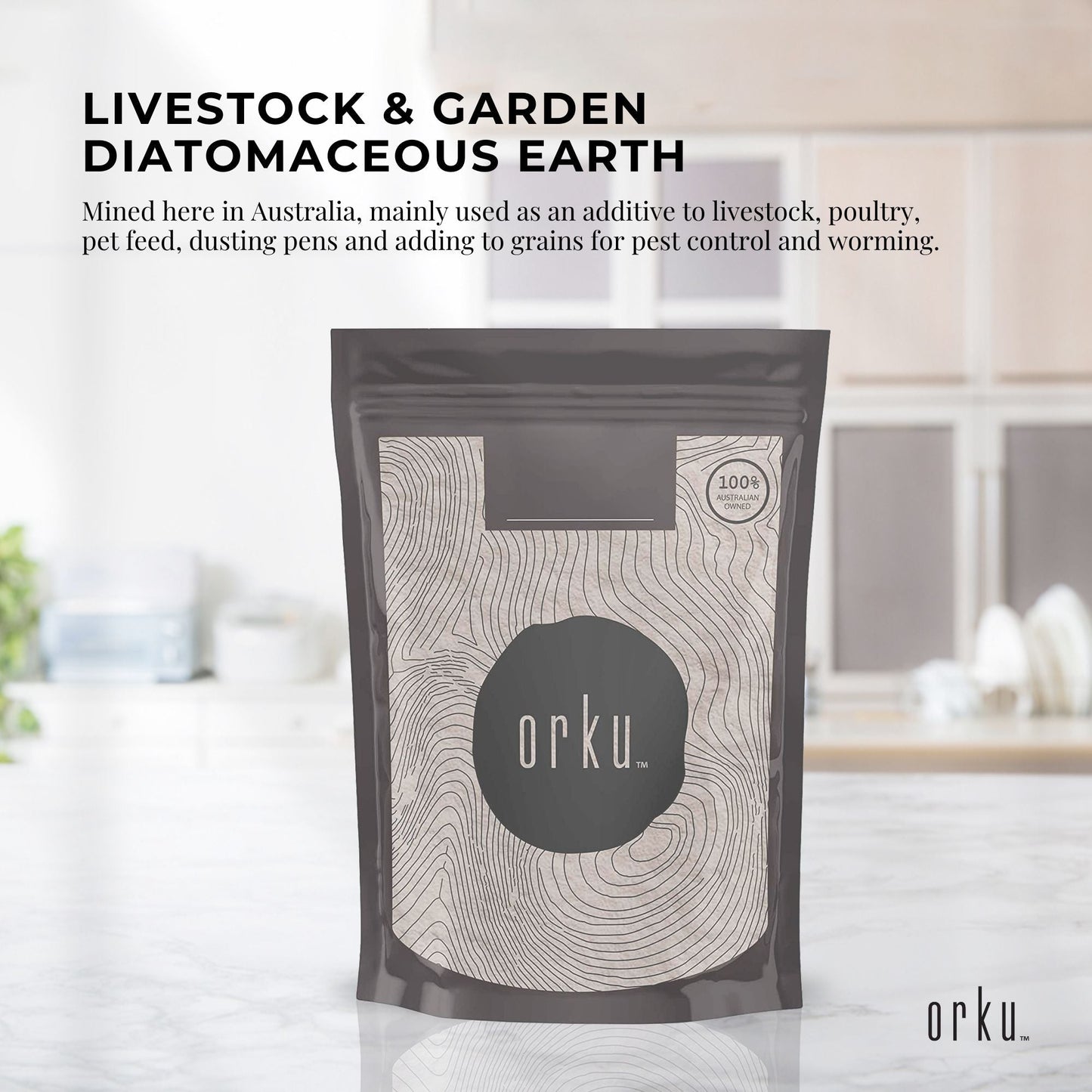 100g Organic Fossil Shell Flour - Livestock Garden Pet Grade Diatomaceous Earth - Eco Life House